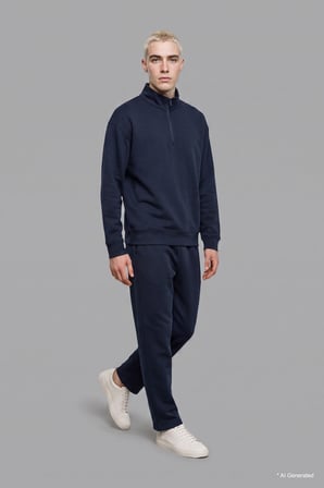 Boxy Fıt Dik Yaka Skuba Kumaş Uzun Kollu Sweatshirt