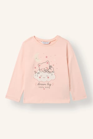 Hayvan Desenli Pamuklu 2'li Pijama Takımı Kız Bebek