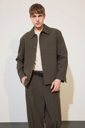 Regular Fıt Polo Yaka Astarlı Blazer Ceket