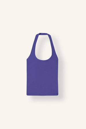 Fıtted Halter Yaka Pamuklu Fitilli Kaşkorse Atlet
