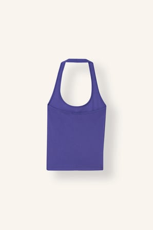 Fıtted Halter Yaka Pamuklu Fitilli Kaşkorse Atlet
