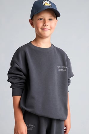 Defacto H9683A8AR31 Antrasit Bisiklet Yaka Efekt Nakışlı Sweatshirt Erkek Çocuk