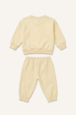 DeFacto %100 Pamuk Regular Fıt Bisiklet Yaka Baskılı Üst Lastikli Paça Alt 2'li Pijama Takımı Kız Bebek I2908A526AUYL240