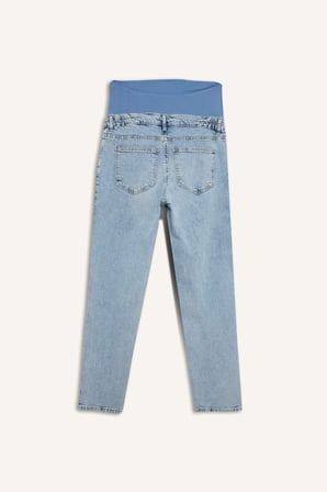 DeFacto Straıght Fıt Beli Lastikli Bilek Boy Jean Yıkamalı Hamile Pantolon H2077AX26SMNM39