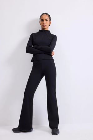 Defacto F9086AXBK81 Siyah Flare Fit İspanyol Paça Standart Boy Sporcu Eşofman Altı