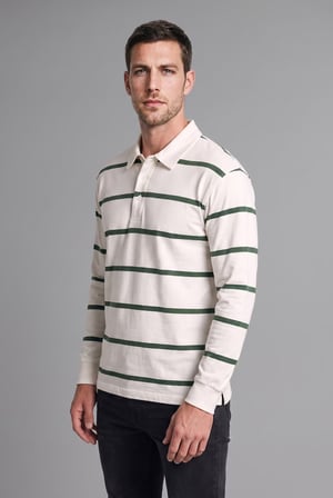 DeFacto %100 Pamuk Relax Fit Çizgili Polo Yaka Uzun Kol Sweatshirt H5038AX26AUGN149