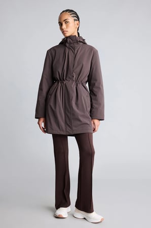 Beli Büzgülü Regular Fit Kapüşonlu Parka