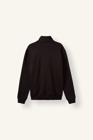 Defacto X7405AZBN337 Kahve Regular Fit Dik Yaka Yarım Fermuarlı Basic Sweatshirt