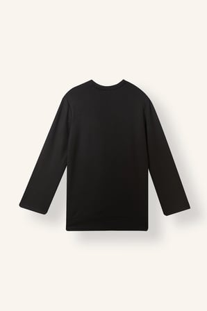 Regular Fit Bisiklet Yaka Önü Dikiş Detaylı Uzun Kollu Tunik Basic Sweatshirt