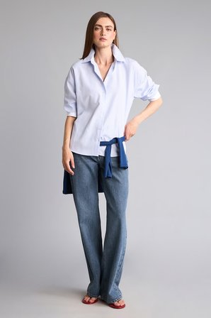 DeFacto %100 Pamuk Cepli Straight Fit Yüksek Bel Jean Pantolon H6945AX26AUNM28