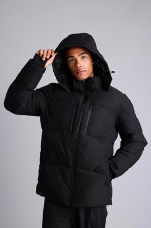 Su İtici Rüzgar Geçirmez Slim Fit Kapüşonlu Fermuarlı Cepli Kışlık Mont