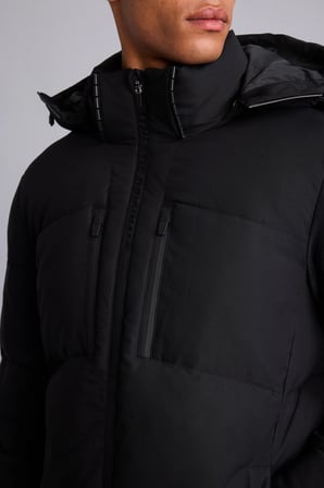 Su İtici Rüzgar Geçirmez Slim Fit Kapüşonlu Fermuarlı Cepli Kışlık Mont