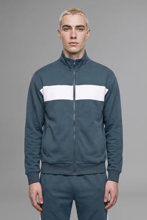 DeFacto Boxy Fit Polo Yaka Fermuarlı Şeritli Sweatshirt Hırka I0631AX26AUGN1051