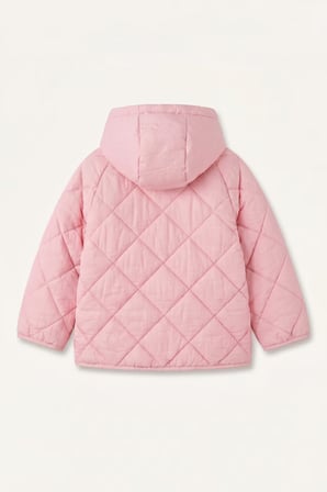 Çıtçıtlı Kapitone Kapüşonlu Mont Kız Bebek