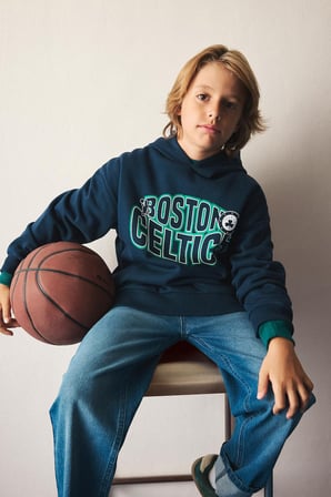 NBA Boston Celtics Baskılı Kapüşonlu Sweatshirt Erkek Çocuk
