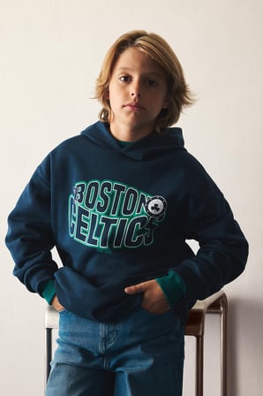 NBA Boston Celtics Baskılı Kapüşonlu Sweatshirt Erkek Çocuk