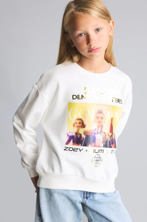 DeFacto Kpop - Demon Hunters Relax Fit Baskılı Bisiklet Yaka Sweatshirt Kız Çocuk I3552A826AUER105