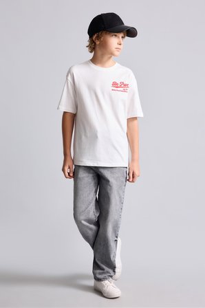 DeFacto %100 Pamuk Erkek Çocuk Loose Fit Yıkama Efektli Düz Paça Jean Pantolon H2152A826AUNM55