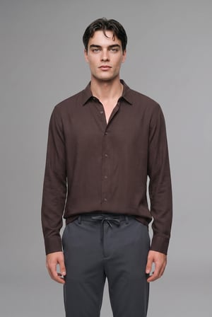 Regular Fit Polo Yaka Modal Uzun Kollu Gömlek
