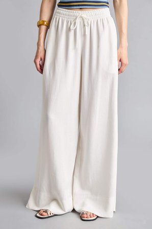 DeFacto Wide Leg Keten Karışımlı Kumaş Palazzo Pantolon Yüksek Bel Geniş Paça E0127AX26SMER105