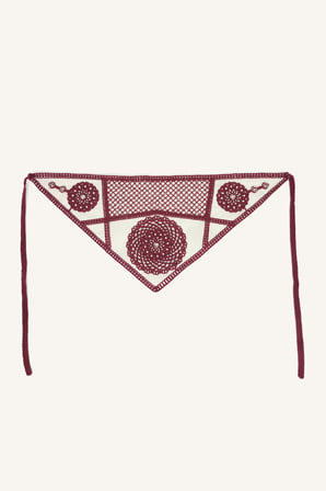 Kadın Pamuklu Nakışlı Üçgen Bandana