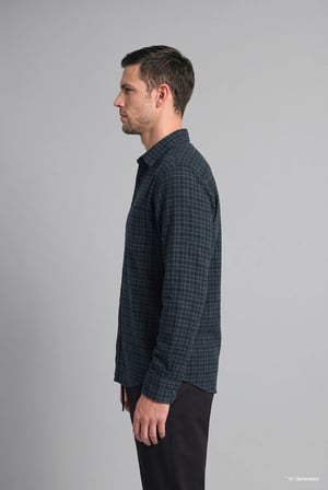 %100 Pamuk Regular Fit Polo Yaka Kareli Flanel Uzun Kollu Gömlek