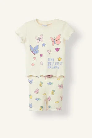 Fitilli Kaşkorse 2'li Pijama Takımı Kız Bebek
