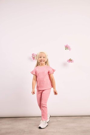 Çiçekli Fitilli 2'li Mercan Takım Kız Bebek