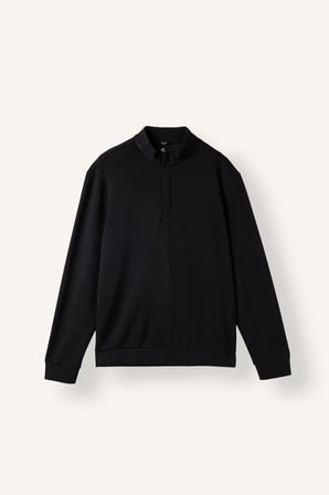 Regular Fıt Dik Yaka Yarım Fermuarlı Sweatshirt