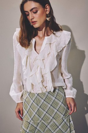 Regular Fıt Tencel Uzun Kollu Bluz