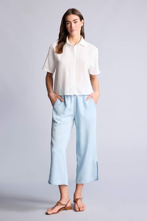 DeFacto Pull On Culotte Yüksek Beli Lastikli Akışkan Kumaş Yıkamalı Pantolon D8240AX26HSNM85