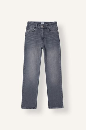 Comfort Straıght Yüksek Bel Bilek Boy Jean Yıkamalı Pantolon