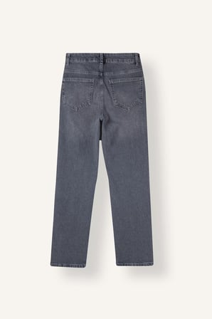 Comfort Straıght Yüksek Bel Bilek Boy Jean Yıkamalı Pantolon