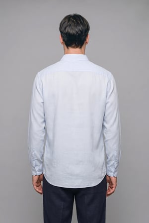 DeFacto %100 Keten Regular Fit Polo Yaka Basic Uzun Kollu Gömlek C1825AX26SMBE177