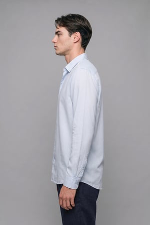 DeFacto %100 Keten Regular Fit Polo Yaka Basic Uzun Kollu Gömlek C1825AX26SMBE177