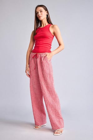 DeFacto Wıde Leg Beli Lastikli Krinkıl Pantolon H7614AX26SMRD328