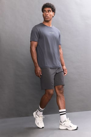 Standart Fit Bisiklet Yaka Baskılı Kısa Kollu Tişört