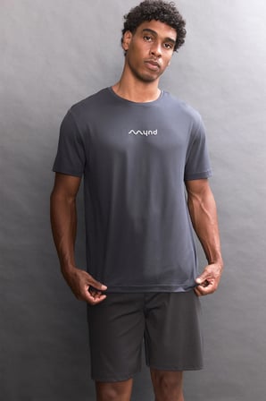 Standart Fit Bisiklet Yaka Baskılı Kısa Kollu Tişört
