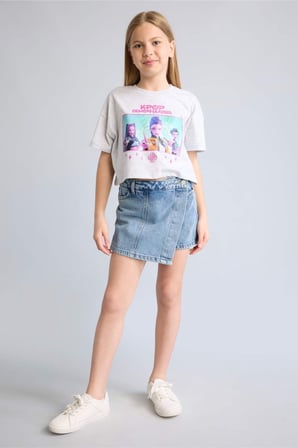 DeFacto Kpop - Demon Hunters Cropped Fıt Tişört Kız Çocuk H9478A826HSGR421
