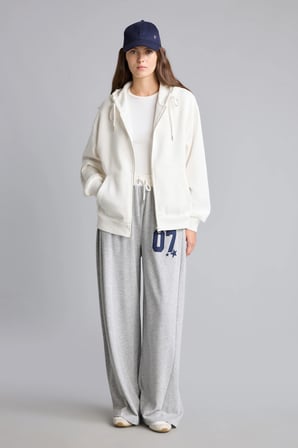 Relax Fıt Kapüşonlu Basıc Düz Kalın Sweatshirt Kumaşı Hırka