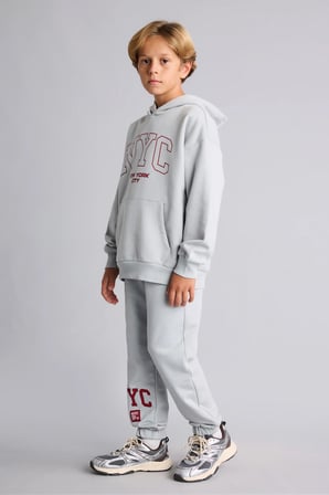 NYC Baskılı Kalın Sweatshirt Kumaşı Eşofman Altı Erkek Çocuk