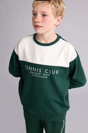 DeFacto Regular Pamuklu Fıt Bisiklet Yaka Baskılı Yeşil Sweatshirt Erkek Çocuk I0332A826AUGN245