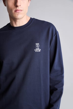 %100 Pamuk Regular Fit Bisiklet Yaka Uzun Kollu Baskılı Üst Çizgili Alt Pijama Takımı
