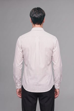 DeFacto Modern Fıt Polo Yaka Pamuklu Çizgili Uzun Kollu Gömlek I1835AX26AUGR206