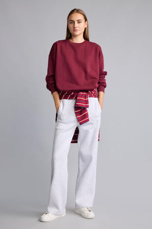 DeFacto Beli Lastikli Straight Fit Kalın Kumaş Pantolon I3314AX26WNGR93