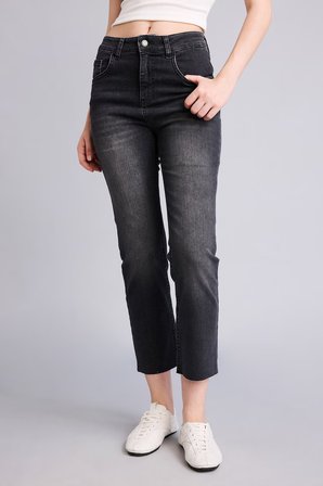 DeFacto Crop Flare Fıt Yüksek Bel Jean Yıkamalı Pantolon G2217AX26AUNM36