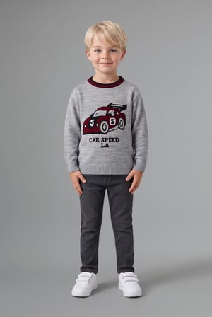 DeFacto Oversize Basic Araba Desenli Kazak Erkek Bebek H9286A526WNGR400