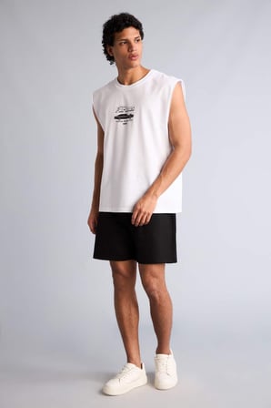 Slım Fıt Beli Lastikli Basic Şort