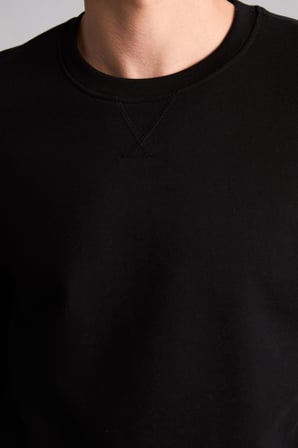 Defacto E8339AXBK81 Siyah Pamuklu Regular Fit Basic Sweatshirt