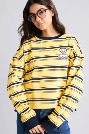 Loose Fıt Bisiklet Yaka Sweatshirt